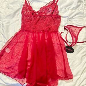 Luxurious Scarlet Lace Chemise by Avidlove